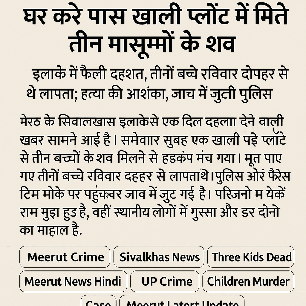 Meerut सिवालखास में सनसनी